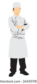 vector illustration of chef full length