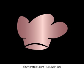 Vector Illustration of Chef Hat with Elegant Rose Gold Color. Graphic Design for Company, Shirt, Icon, Layout, Background, Template and more. 