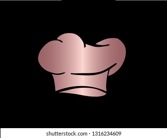 Vector Illustration of Chef Hat with Elegant Rose Gold Color. Graphic Design for Company, Shirt, Icon, Layout, Background, Template and more. 