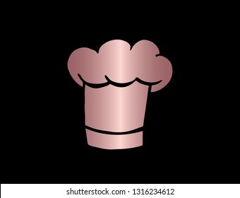 Vector Illustration of Chef Hat with Elegant Rose Gold Color. Graphic Design for Company, Shirt, Icon, Layout, Background, Template and more. 