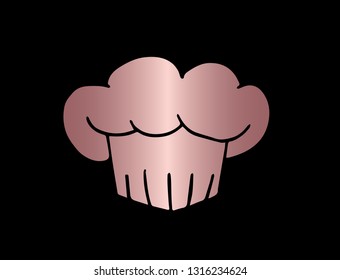 Vector Illustration of Chef Hat with Elegant Rose Gold Color. Graphic Design for Company, Shirt, Icon, Layout, Background, Template and more. 