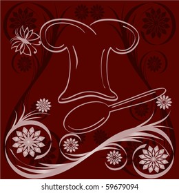 vector illustration of a chef hat with flower ornaments
