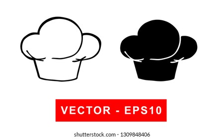 Vector Illustration of Chef Hat. Isolated flat line and silhouette of sign, symbol, or objects for graphic design. 
