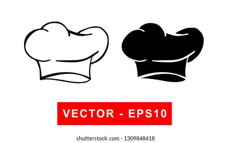 Vector Illustration of Chef Hat. Isolated flat line and silhouette of sign, symbol, or objects for graphic design. 