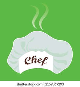 vector illustration of chef hat isolated on green background