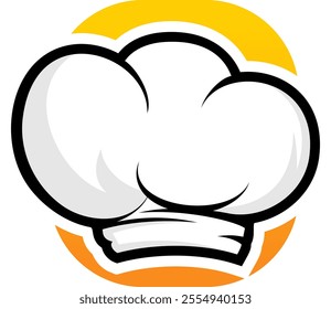 Vector illustration of a chef hat with a simple and modern design. This chef hat can be used as a design element for various purposes, such as restaurant logos, cooking apps, or chef character