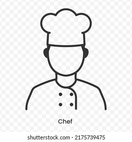 Vector Illustration Of Chef Icon In Dark Color And Transparent Background(png).