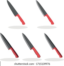 Vector Illustration of Chef Knife. Multi Purpose Knife. Knife for Mincing, Slicing, and Chopping Vegetables, Slicing Meat, and Disjointing Large Cuts. Chef Knife Flat Design