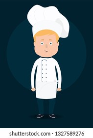 Vector illustration. Chef man character. Cooking concept. 