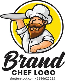 Vector illustration of chef mascot logo with premium quality stock 