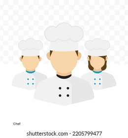 Vector Illustration Of Chef Team Avatar In Color On A Transparent Background (PNG). EPS Vector