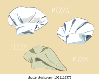 A vector illustration of a chef's caps