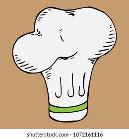 Vector illustration of a chef's hat. Hand drawn chef's hat.