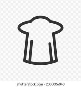 Vector illustration of a chef's hat icon in dark color and transparent background(png).