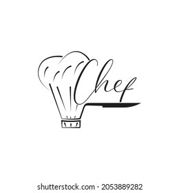 Vector illustration of a chef's hat with the words CHEF