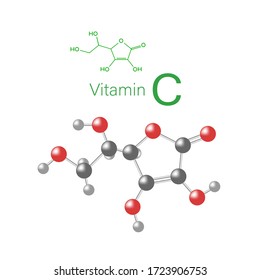 Vector illustration of the chemical compound vitamin C