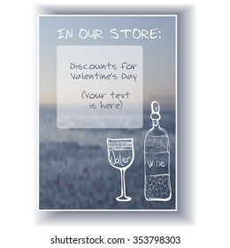 The vector illustration with the chemical formulas of the wine components. A 4 background for your project