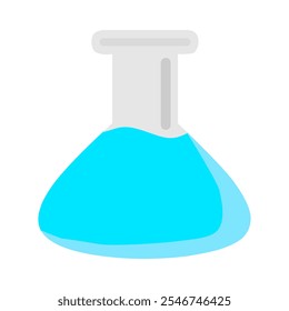 Ilustração vetorial de copo de vidro químico, copo, vidro de laboratório. Sobre um fundo branco