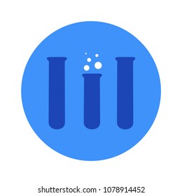 Vector illustration of chemical lab test tube icon. Micro biology laboratory flask symbol. Scientist laboratory equipment isolated.