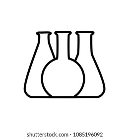 Vector illustration of chemical lab test tube icon. Micro biology laboratory flask symbol. Scientist laboratory equipment isolated.