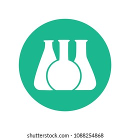 Vector illustration of chemical lab test tube icon. Micro biology laboratory flask symbol. Scientist laboratory equipment isolated.
