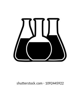 Vector illustration of chemical lab test tube icon. Micro biology laboratory flask symbol. Scientist laboratory equipment isolated.