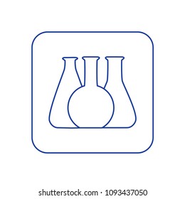 Vector illustration of chemical lab test tube icon. Micro biology laboratory flask symbol. Scientist laboratory equipment isolated.