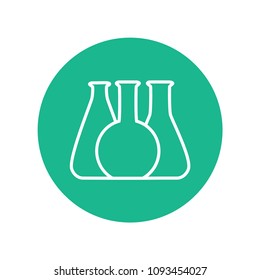 Vector illustration of chemical lab test tube icon. Micro biology laboratory flask symbol. Scientist laboratory equipment isolated.