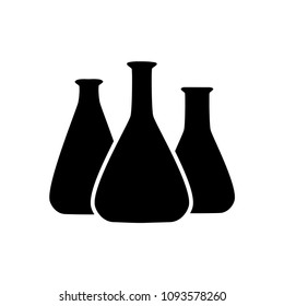 Vector illustration of chemical lab test tube icon. Micro biology laboratory flask symbol. Scientist laboratory equipment isolated.