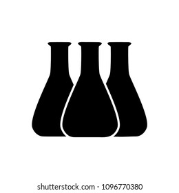 Vector illustration of chemical lab test tube icon. Micro biology laboratory flask symbol. Scientist laboratory equipment isolated.