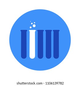 Vector illustration of chemical lab test tube icon. Micro biology laboratory flask symbol. Scientist laboratory equipment isolated.