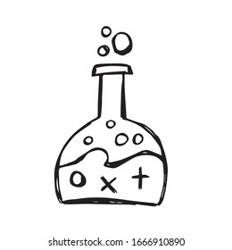 Vector Illustration of Chemical Lab Test Tube Icon on Isolated Background. Use This Hand Drawing or Sketch Icon For Graphic Design, Poster, Shirt Design and More.