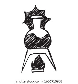 Ilustración vectorial de un ícono de tubo de prueba de laboratorio químico en fondo aislado. Utilice este icono de dibujo manual o esbozo para diseño gráfico, póster, diseño de Pantalones y mucho más.