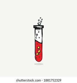 Vector Illustration of Chemical Lab Test Tube Icon on Isolated Background