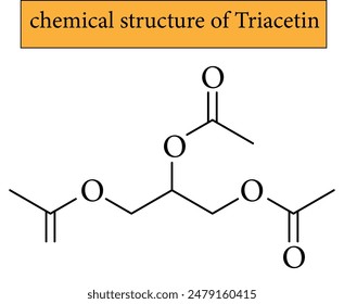 Vector illustration  of chemical structure of Triacetin.