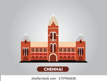 Vector illustration of Chennai central   in India