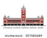 Vector illustration of Chennai central station in India