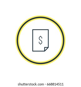 Vector Illustration Of Cheque Outline. Beautiful File Element Also Can Be Used As Dollar  Element.
