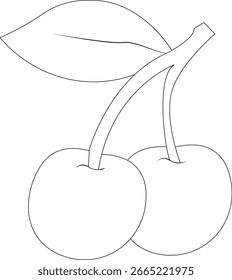 ilustração vetorial de cerejas, desenho de cerejas