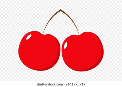 Vector illustration of cherries on transparent background