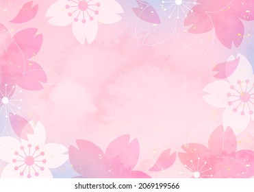 Vector illustration of cherry blossom background (watercolor)

translation: sakura (cherry-blossom)