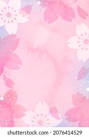 Vector illustration of cherry blossom background (watercolor)

translation: sakura (cherry-blossom)