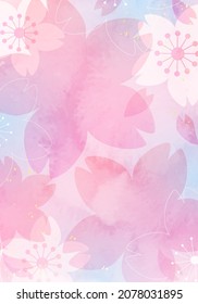 Vector illustration of cherry blossom background (watercolor)

translation: sakura (cherry-blossom)