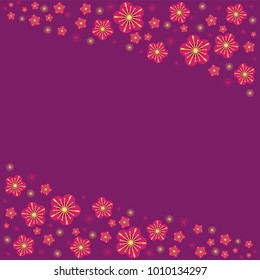 Vector illustration with cherry blossom. Vector chinese background. EPS 10
