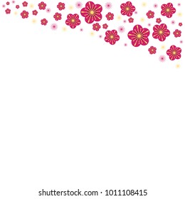 Vector illustration with cherry blossom. Vector chinese pink background. Cherry blossom background. Blooming Sakura. Spring festival. EPS 10
