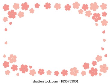 Vector illustration of cherry blossom frame
