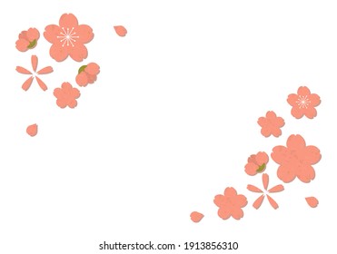 Vector illustration of cherry blossom frame