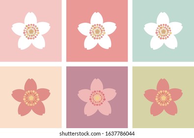 Vector Illustration | Cherry blossom icon set