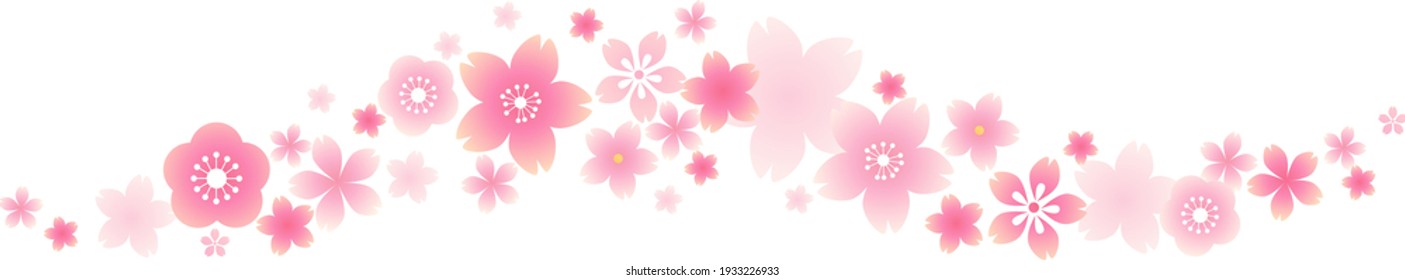 Vector illustration of cherry blossom line