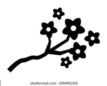 Vector illustration of a Cherry Blossom -Tree Branch